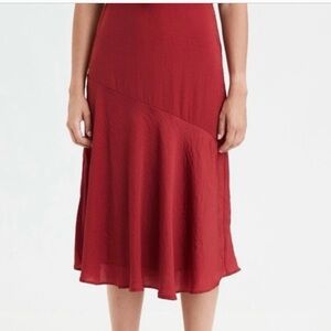 American Eagle Satin Asymmetrical Midi Skirt Zipper Size Medium